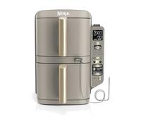 Ninja Double Stack XL, Freidora de Aire, 9,5L, Piedra/Dorado | Freidora de Aire Vertical de Doble Cajón, 4 Niveles de Cocción, 2 Rejillas, con Sensor Digital de Cocción - SL451EUSD