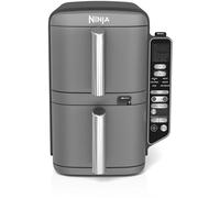 Ninja Double Stack XL Freidora de aire con sensor digital de cocción, freidora de aire vertical de doble cajón, 4 niveles de cocción, 2 cajones y 2 rejillas, 9,5 l, 6 funciones, gris SL451EU