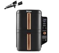 Ninja Double Stack XL, Freidora de Aire de 9,5L, Negro/cobre, SL400EUCP | Doble Cajón Vertical, 4 Niveles de Cocción, 2 Cajones y 2 Rejillas, Diseño Compacto, 6 Funciones, hasta 8 Porciones
