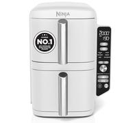 Ninja Double Stack XL, Freidora de Aire de Doble Cajón, 9,5L, Blanco | Doble Cesta Vertical, 4 Niveles de Cocción, 2 Rejillas, Diseño para Ahorrar Más Espacio, 6 Funciones - SL400EUWH