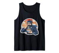 Ninja Eating Ramen Noodles Lover Traditional Japanese Art Camiseta sin Mangas