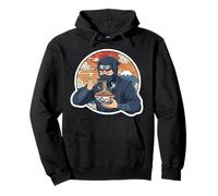 Ninja Eating Ramen Noodles Lover Traditional Japanese Art Sudadera con Capucha