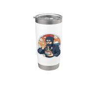 Ninja Eating Ramen Noodles Lover Traditional Japanese Art Vaso térmico de acero inoxidable de doble pared