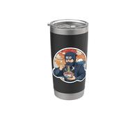 Ninja Eating Ramen Noodles Lover Traditional Japanese Art Vaso térmico de acero inoxidable de doble pared