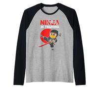 Ninja en Entrenamiento Genial para niños Guerreros de Artes Marciales Camiseta Manga Raglan