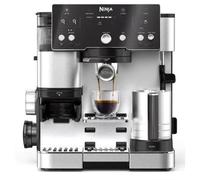 Ninja ES501EU Luxe Cafetera espresso semi-automática 2L con molinillo integrado y espumador de leche, Negro/Acero inoxidable