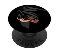 Ninja Eyes & Face in The Shadows Disfraz de Fiesta de Halloween PopSockets PopGrip Adhesivo