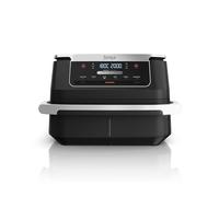 Ninja FlexDrawer Freidora de aire 6 l, compartimento doble, divisor extraíble, 6 en 1, sin aceite, Air Fry, Roast, Bake, Max Crisp, piezas antiadherentes, negra AF550EU