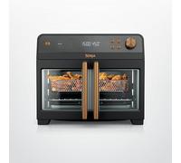 Ninja FO101BK - Horno freír de aire de puerta francesa | Funciones 10 en 1 | Capacidad de 20.3 cuartos | Cesta de freír de aire de 5 cuartos de galón, sartén, estante de alambre, estante para asar |