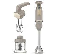 Ninja Foodi Batidora de mano 3 en 1, 850 W, 2 velocidades de batido y 5 velocidades de mezclado para picar, mezclar, amasar, batir y más, piezas aptas para lavavajillas, piedra dorada, CI100EUSTGD