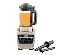 Ninja Foodi Batidora de Vaso y Sopera Eléctrica, 1000 W, HB150EUSTGD | 10 Programas, Jarra de Cristal de 1,7 L con Resistencia Integrada, Batidora para Mezclas Calientes, Prensador, Piedra Dorada