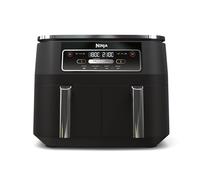 Ninja Foodi Dual Zone Freidora de aire digital con 2 cajones, 7,6 l, 4 en 1, freír con aire, gratinar, asar y recalentar, antiadherente, cestas y rejillas aptas para lavavajillas, negro, AF200EU