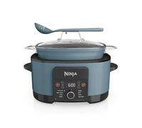 Ninja Foodi PossibleCooker 8 l, multifunción 8 en 1, antiadherente, rejilla vapor, cucharón, tapa de vidrio, olla eléctrica para cocinar, vapor, sellar, hornear, 8 raciones, gris sal marina, MC1001EU