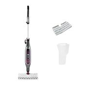 Shark Mopa de vapor Klik n' Flip, 350 ml, para suelos duros con control de vapor inteligente, Steam Blaster, 2 almohadillas de limpieza, vaso llenado, calentamiento en 30 s, gris/burdeos, S6003EU