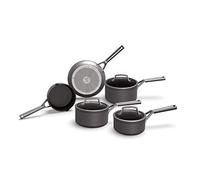 Ninja Foodi ZEROSTICK batería de cocina de 5 piezas, duradera, antiadherente, de aluminio anodizado duro, compatible con inducción, apta para lavavajillas y horno, en gris, C35000EU