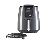 Ninja Freidora de aire, 3,8 l, 4 en 1, no usa aceite, Freír con aire, Asar, Deshidratar, cesta antihaderente apta para lavavajillas, 2-4 porciones, en gris y negro, AF100EU