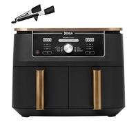 Ninja Freidora de aire Foodi MAX [AF400EUCP] doble compartimento, 9,5 l de capacidad, 2 cajones, 6 funciones, cobre