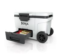 Ninja FrostVault, Nevera Portátil Rígida con Ruedas, Blanco Nube | Cajón Dry Zone Integrado a Temperatura de Frigorífico, Mantiene el Hielo, Capacidad para 68 Latas - FB245EUWH