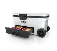 Ninja FrostVault Nevera portátil rígida, con Ruedas y cajón Dry Zone Integrado a Temperatura de frigorífico, Mantiene el Hielo Durante días, Capacidad para 97 latas, Blanco Nube, FB265EUWH