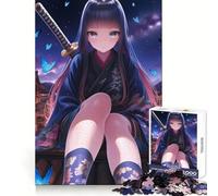 Ninja Girl Mariposas Rompecabezas de 1000 Piezas para Adultos Regalos para Mejorar la Memoria y Relajarse mentalmente Corte Premium Sorpresa cálida (38x26cm)