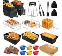 Ninja Heißluftfritteuse Zubehör,Airfryer Zubehör für Ninja Foodi Max Dual Zone Heißluftfritteuse AF400EU AF451EU AF300EU 7.6L-9.5L, Silikonform für Ninja heißluftfreitteuse