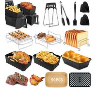 Ninja Heißluftfritteuse Zubehör, Airfryer Zubehör für Ninja Foodi Max Dual Zone Heißluftfritteuse AF400EU AF451EU AF300EU 7.6L-9.5L, Silikonform für Ninja heißluftfreitteuse,Airfryer Accessories