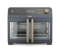Ninja | Horno freír de aire Premier de puerta francesa | Funciones 10 en 1 | Capacidad de 20.3 cuartos | Cesta de freír de aire de 5 cuartos de galón, sartén, estante de alambre, estante para asar |