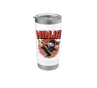 Ninja In Training Party Warrior Boys Girls Vaso térmico de acero inoxidable de doble pared