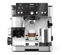 Ninja Luxe Essential Cafetera 2 en 1 para latte, cappuccino y espresso con molinillo y espumador de leche integrados, fácil de usar y 2 preajustes automáticos de espuma, plata, ES501EU