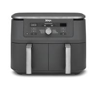 Ninja MAX Freidora de Aire con 2 Cajones Independientes - 6 Funciones Air Fry, Max Crisp, Roast, Bake, Reheat y Dehydrate - 9,5 l con Rejillas Antiadherentes - Gris Metalizado, DZ400EU
