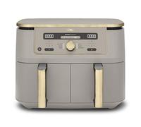 Ninja MAX Freidora de aire sin aceite con compartimento doble, 2 cajones, 9,5 l, sin aceite, Air Fry, Max Crisp, Roast, Bake, Reheat, Dehydrate, cestas antiadherentes, Piedra Dorada, DZ400EUSTGD