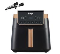 Ninja MAX PRO Freidora de aire, 6,2L, sin aceite, cajón individual, tamaño familiar, Asar, Hornear, Freír con aire, cajón antihaderente apto lavavajilllas, pinzas de silicona, negro/cobre, AF180EUCP