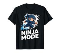 Ninja Mode Kids Funny Ninja Gamer Cartoon Action Camiseta