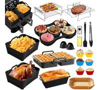 Ninja Molde Silicona Freidora de Aire - Accesorios Freidora de Aire para Ninja Foodi Max Dual Zone AF400EUCP DZ400EUSTGD, Philips 4000 Series NA460 accesorios airfryer Ninja 8.5L-9.5L con Grille