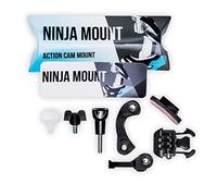 NINJA MOUNT Pack grande - Soporte de cámara de acción para casco de cara completa | Compatible con GoPro, Garmin & Rollei | Montaje especial para cascos DownhillATVMotocross con visera |