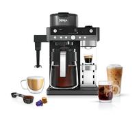 Ninja Prestige Cafetera 2 en 1 de café de filtro y de cápsula con espumadora incorporada, prepara cafés con leche, café helado y flat whites, Gris metalizado CFN802EUGM