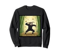 Ninja Sloth Practicando Artes Marciales en un Bosque de Bambú Sudadera