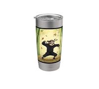 Ninja Sloth Practicando Artes Marciales en un Bosque de Bambú Vaso térmico de acero inoxidable de doble pared