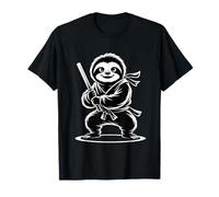 Ninja Sloth Silhouette Funny Animal Humor Niños Hombres Mujeres Camiseta