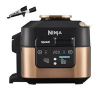 Ninja Speedi Olla Exprés Multifunción Rápida, Olla Eléctrica con Freidora Aire 5,7L, 10 en 1, Freidora sin Aceite, Horno, Cocción Lenta, al Vapor y más, 4 Porciones en 15min, Negro y Cobre, ON400EUCP
