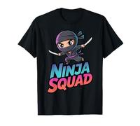 Ninja Squad Cool Ninja Warrior Cartoon Action Kids Style Camiseta