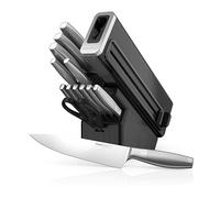Ninja StaySharp Juego de cuchillos de acero inoxidable y taco de madera con afilador integrado (14 piezas), Negro K62014EUUK