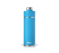 Ninja Thirsti botella de agua de acero inoxidable 530 ml, tapa antigoteo y triple aislamiento para bebidas con gas, calientes y frías, botella deportiva y de viaje, Azul tropical, DW1801EUUKSB