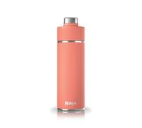 Ninja Thirsti botella de agua de acero inoxidable 700 ml, tapa antigoteo y triple aislamiento para bebidas con gas, calientes y frías, botella deportiva y de viaje, Coral, DW2401EUUKPE