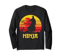 Ninja Vintage Shadow Warrior con espada ninja retro Manga Larga