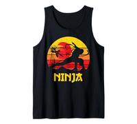 Ninja Vintage Shadow Warrior con Ninja Stars Ninjas Camiseta sin Mangas