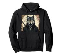 Ninja Wolf Samurai Warrior Katana Japanese Art Anime Sudadera con Capucha