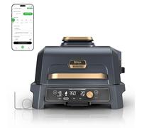 Ninja Woodfire Pro Connect XL Outdoor Grill & Smoker | Bluetooth, App-fähig | 7-en-1 Grill, BBQ Smoker, Outdoor Air Fryer | Woodfire Technology | Thermotem | | Azul y Oro | OG951BL1