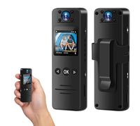 NinjaCam Bodycam, Cámara Corporal 1080P HD con Lente Gran Angular de 120°, Clip Trasero, Visión Nocturna y Detección de Movimiento, Cámara Mini con Objetivo Giratorio 180° para Grabación Diaria