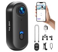 NinjaCam Mini Action CAM 4K WiFi, Cámara para Cascos de Moto, Mini Cámara Sumergible hasta 30M, Cámara para Mascotas, Cámara de Acción Portátil Inalámbrica para Deportes al Aire Libre, Negro